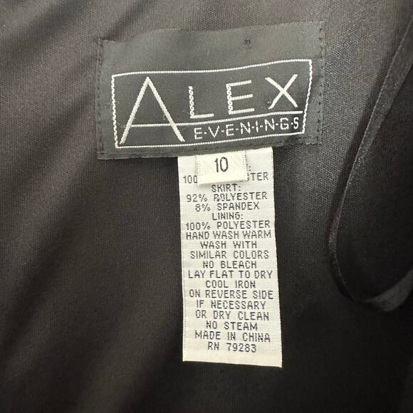 Alex Evenings Vtg Dress Whimsigoth Gothic Grunge Black Pleated Flutter Sleeve‎ - Picture 2 of 9